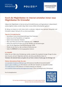 Infoblatt Internetbetrug